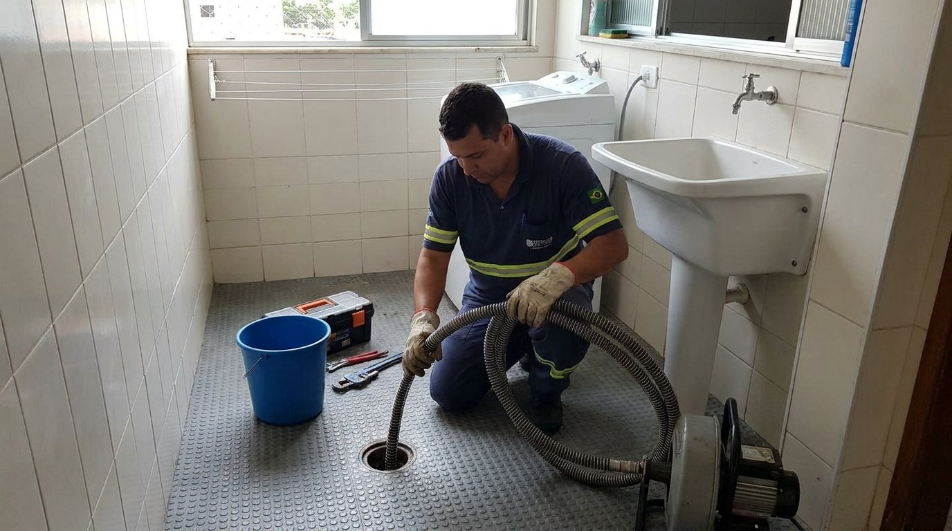 Ponto de Esgoto na Lavanderia em Mogi das Cruzes‑SP